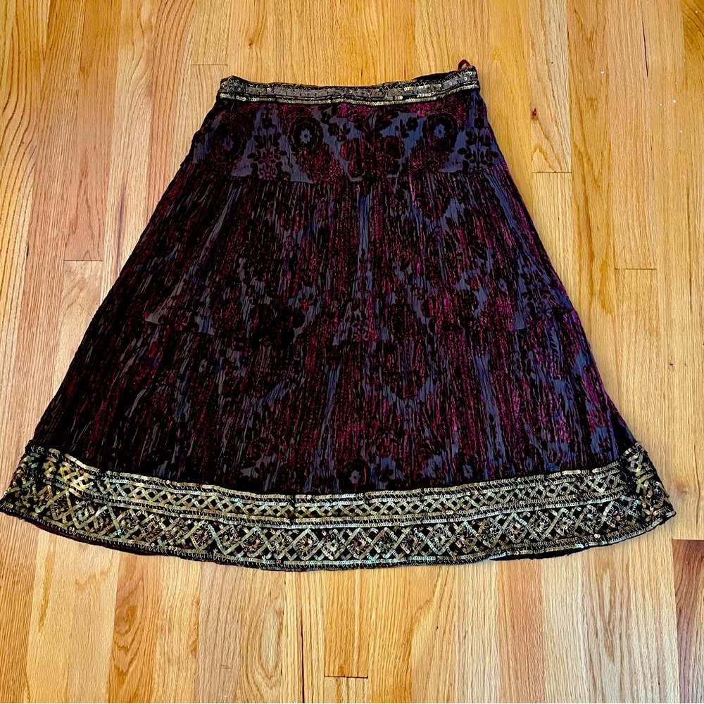 Saks 5th Ave Silk and Velvet Skirt